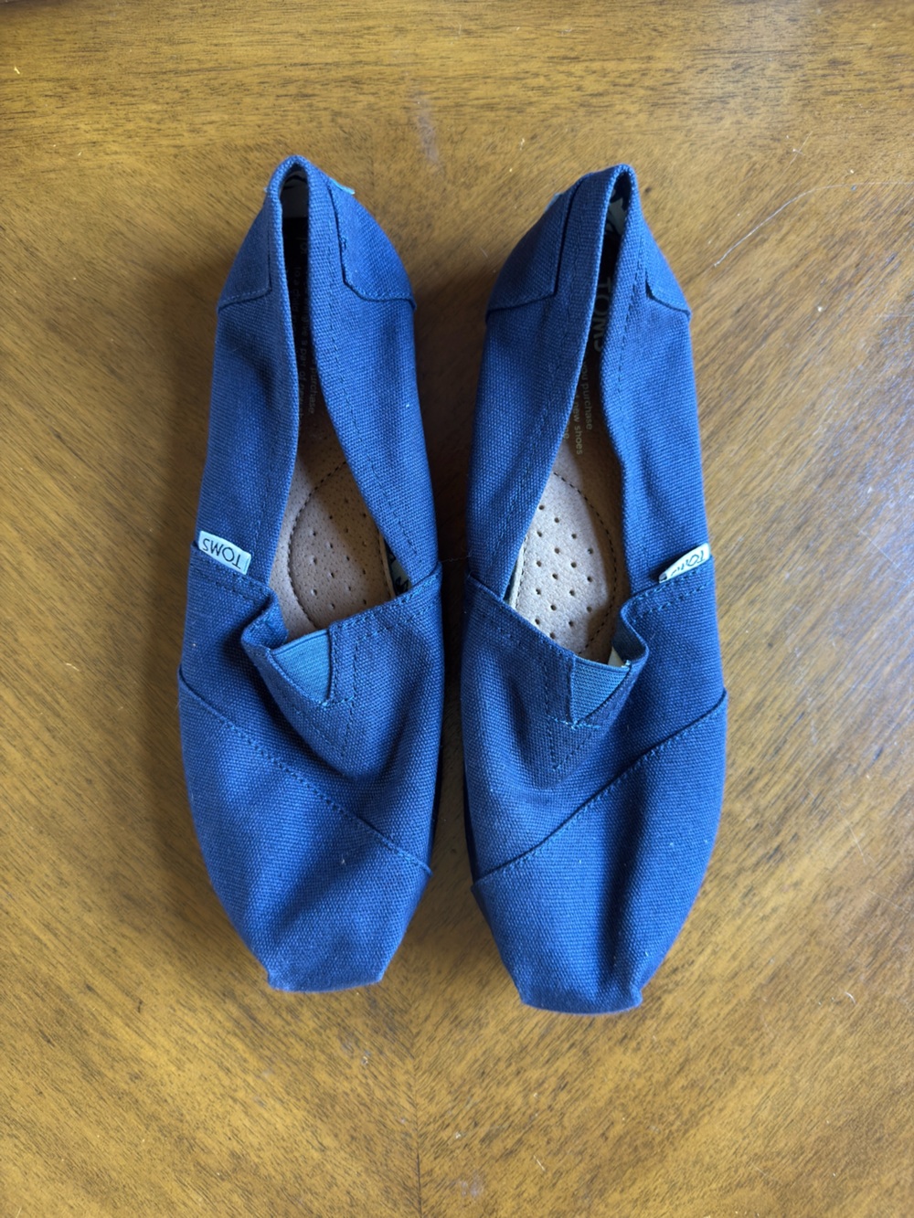 Toms Navy Canvas Slip-On Flats